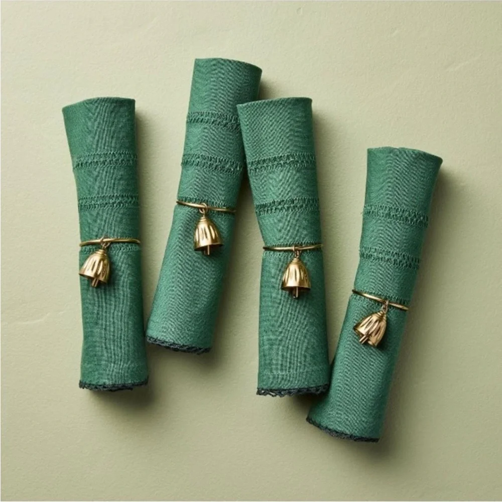 Set of 8 Bow and Bell Metal Napkin Ring Set - Hearth & Hand™ with Magnolia